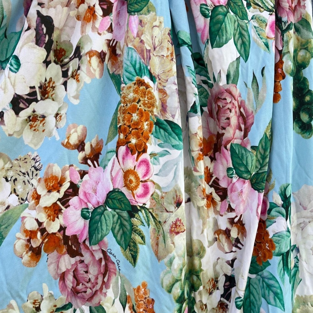 Cara Cara Dress Marion Blue Floral Maxi Twist Halter Neck Backless Open Back XL - Picture 6 of 10
